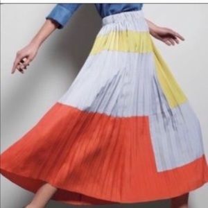 Anthro Tabitha Field of Vision Pleated Maxi Skirt